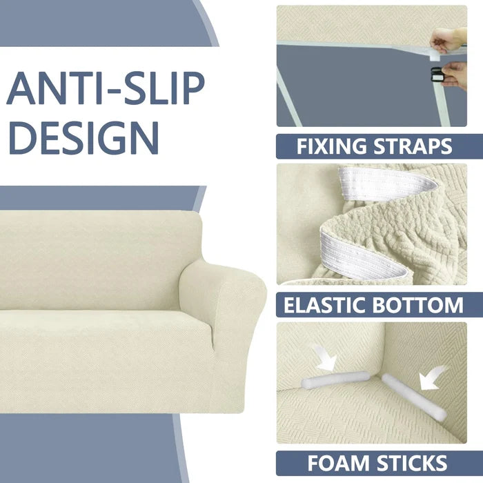 YSTYLE Stretch 1 Seater Sofa Cover with Armrests Anti-Slip Washable-YSTYLE