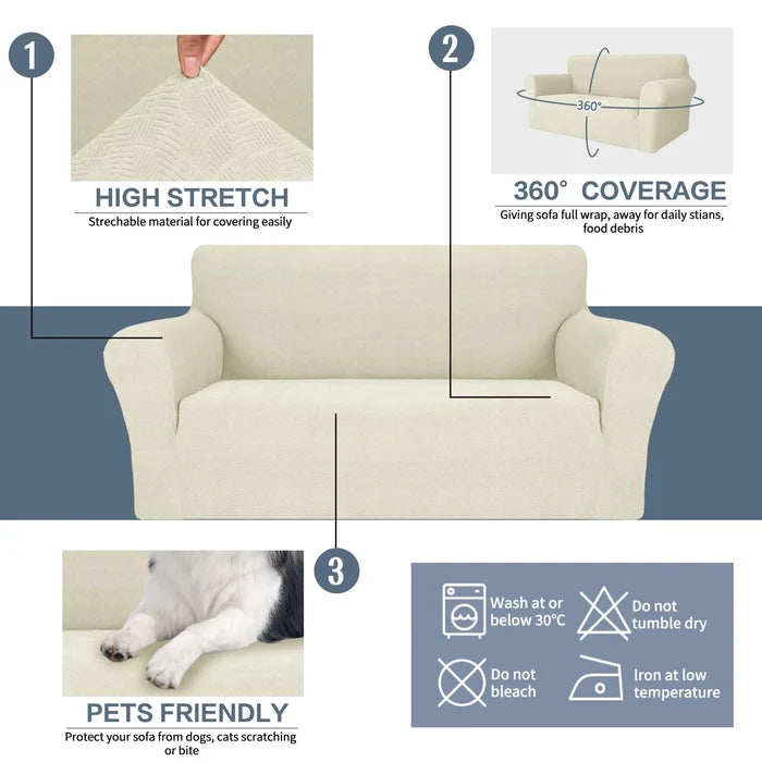 YSTYLE Stretch 1 Seater Sofa Cover with Armrests Anti-Slip Washable-YSTYLE