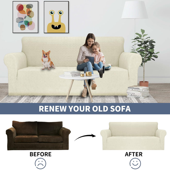 YSTYLE Stretch 1 Seater Sofa Cover with Armrests Anti-Slip Washable