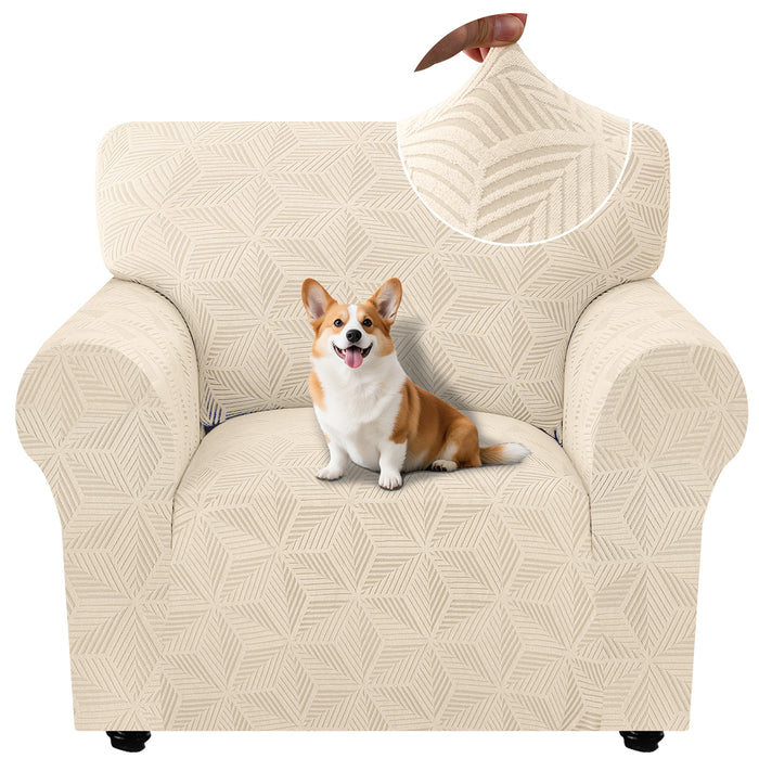 Ystyle Stretch 1 Seater Sofa Cover with Armrests Geometric Pattern Anti Slip-YSTYLE