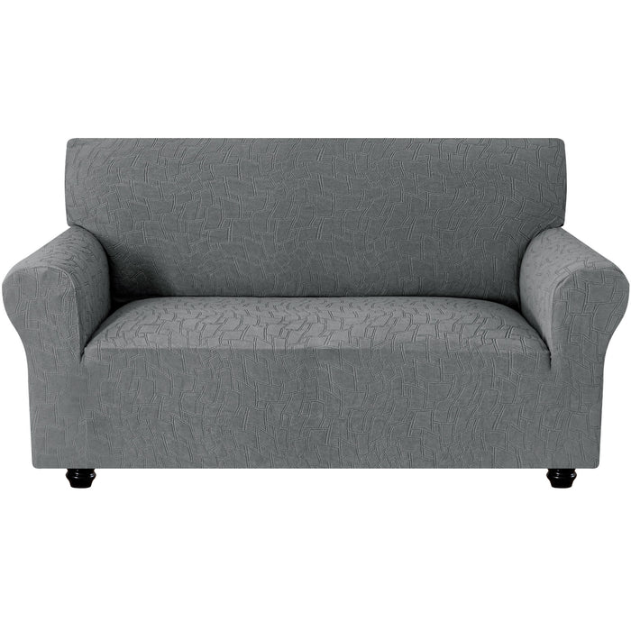 Ystyle Stretch 2 Seater Sofa Cover Jacquard Geometric Pattern-YSTYLE