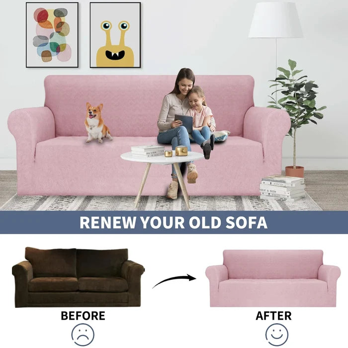 YSTYLE Stretch 2 Seater Sofa Cover with Armrests Anti-Slip Washable-YSTYLE