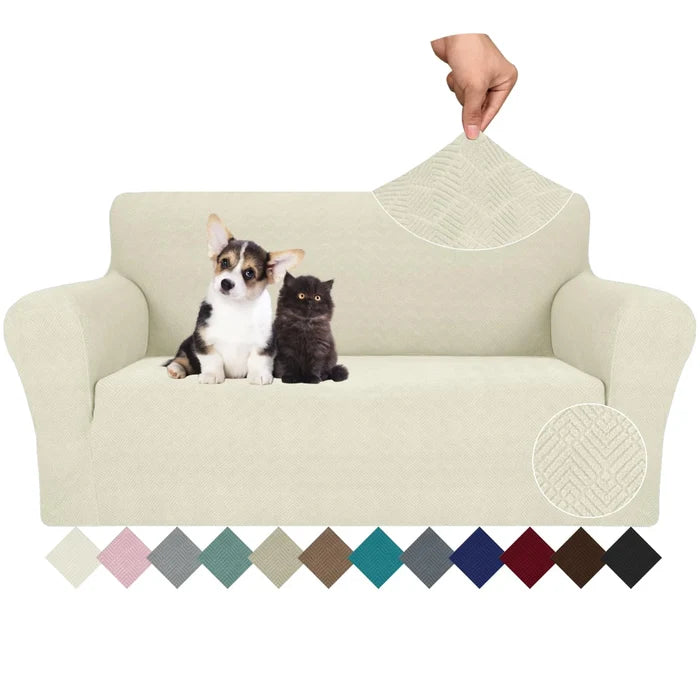 YSTYLE Stretch 2 Seater Sofa Cover with Armrests Anti-Slip Washable-YSTYLE