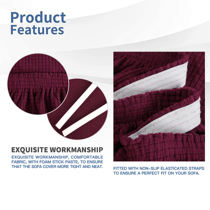 YSTYLE Stretch 2 Seater Sofa Cover with Armrests Anti Slip