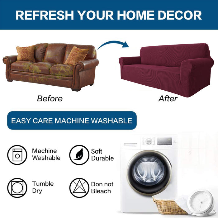 YSTYLE Stretch 2 Seater Sofa Cover with Armrests Anti Slip