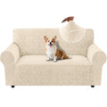Ystyle Stretch 2 Seater Sofa Cover with Armrests Geometric Pattern Anti Slip-YSTYLE