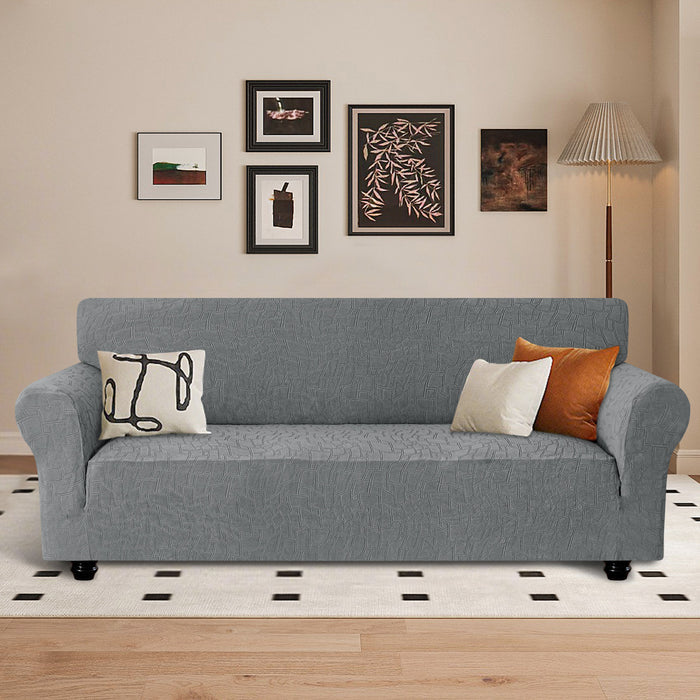 Ystyle Stretch 3 Seater Sofa Cover Jacquard Geometric Pattern-YSTYLE