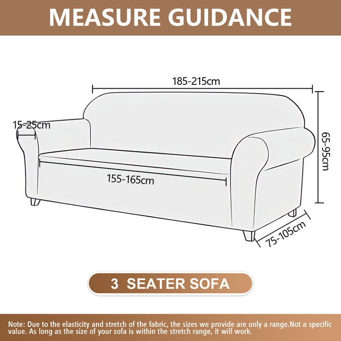 Ystyle Stretch 3 Seater Sofa Cover Jacquard Geometric Pattern-YSTYLE