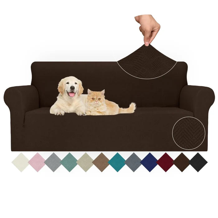 YSTYLE Stretch 3 Seater Sofa Cover with Armrests Anti-Slip Washable-YSTYLE
