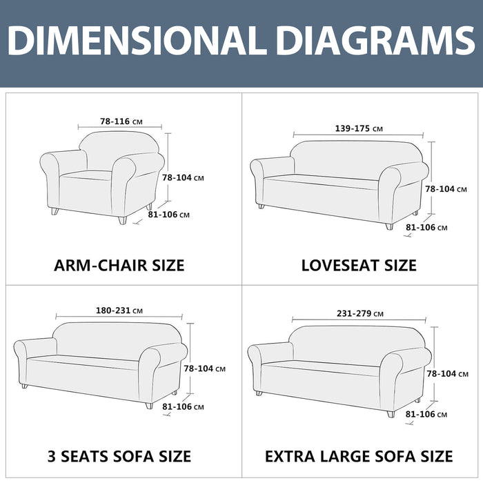 YSTYLE Stretch 3 Seater Sofa Cover with Armrests Anti-Slip Washable
