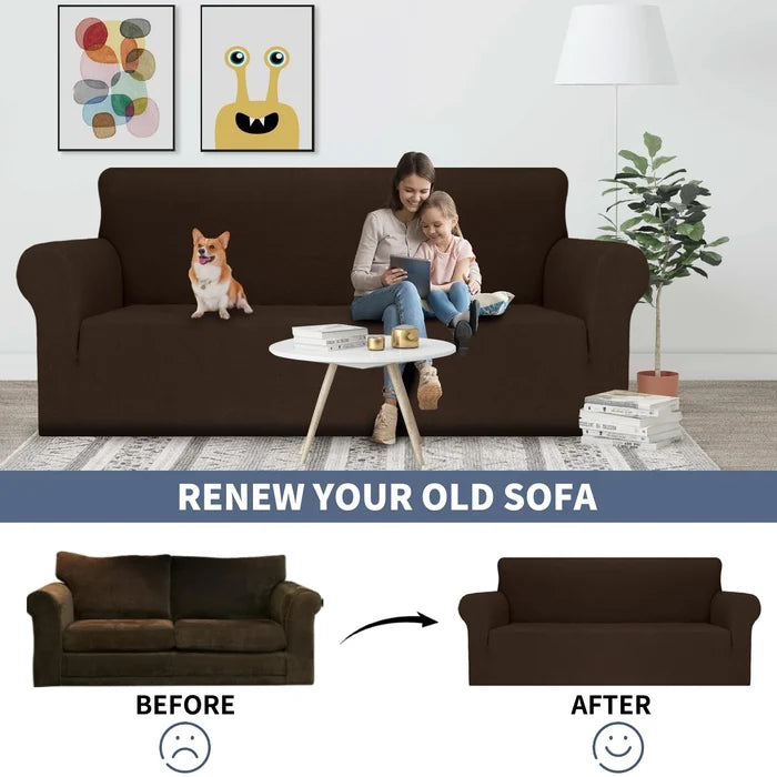 YSTYLE Stretch 3 Seater Sofa Cover with Armrests Anti-Slip Washable-YSTYLE