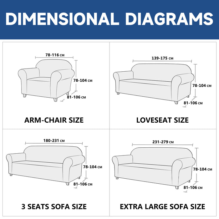 YSTYLE Stretch 3 Seater Sofa Cover with Armrests Anti Slip