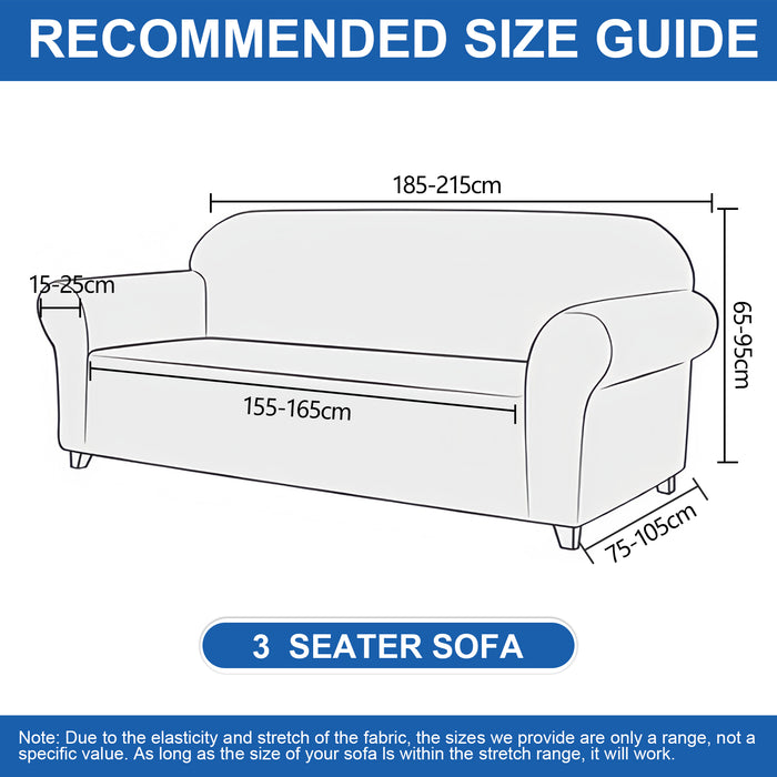 YSTYLE Stretch 3 Seater Sofa Cover with Armrests Anti Slip-YSTYLE