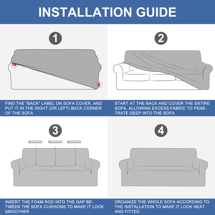 YSTYLE Stretch 3 Seater Sofa Cover with Armrests Anti Slip