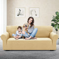 YSTYLE Stretch 3 Seater Sofa Cover with Armrests Geometric Jacquard Pattern-YSTYLE