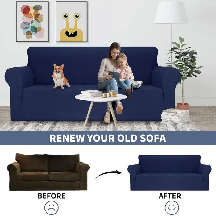 YSTYLE Stretch 4 Seater Sofa Cover with Armrests Anti-Slip Washable-YSTYLE