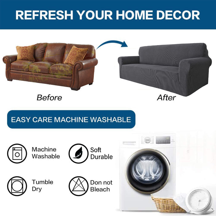 YSTYLE Stretch 4 Seater Sofa Cover with Armrests Anti Slip
