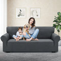 YSTYLE Stretch 4 Seater Sofa Cover with Armrests Geometric Jacquard Pattern-YSTYLE