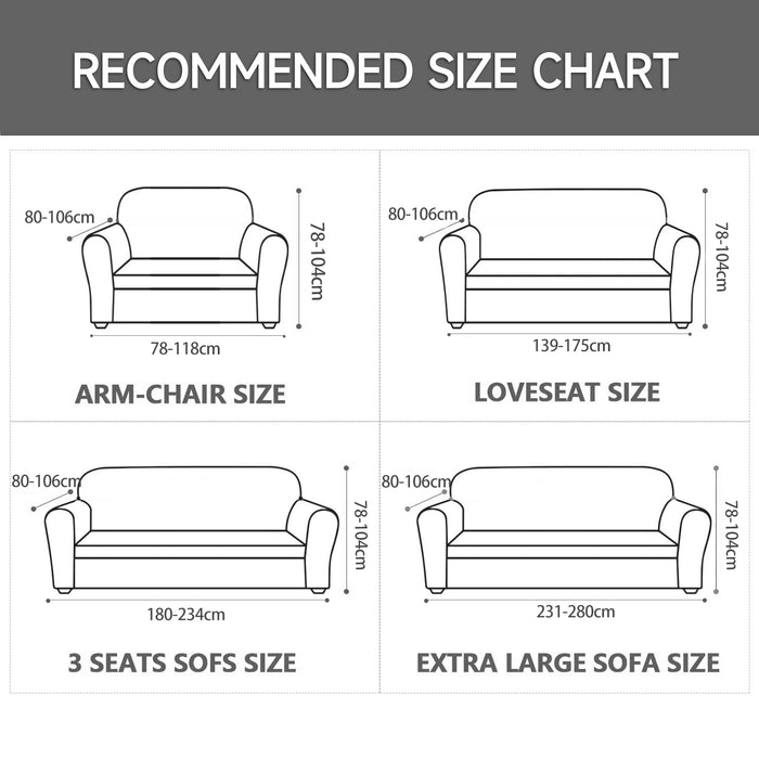 YSTYLE Stretch 4 Seater Sofa Cover with Armrests Geometric Jacquard Pattern