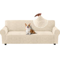 Ystyle Stretch 4 Seater Sofa Cover with Armrests Geometric Pattern Anti Slip-YSTYLE