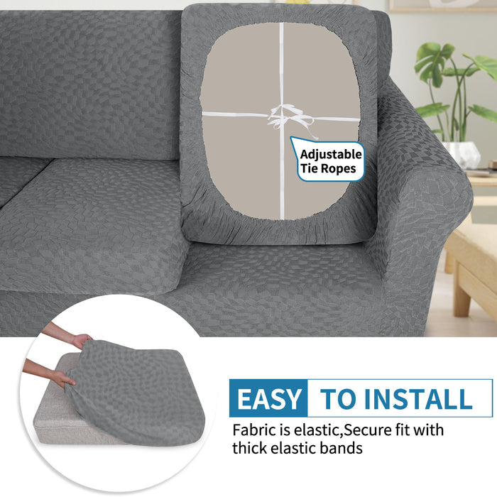 YSTYLE Stretch Sofa Seat Cover 3 Seater Geometric Anti Slip