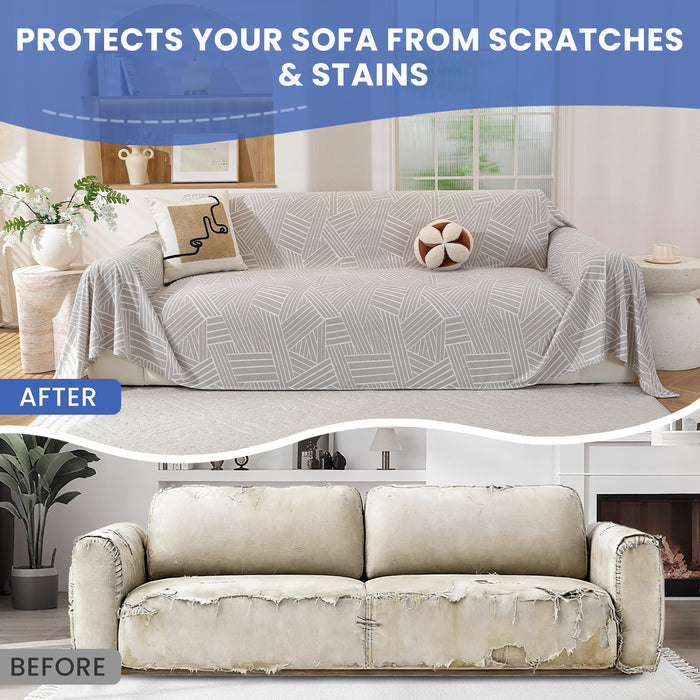 Ystyle Universal 4 Seater Sofa Cover Throw 200x380cm Cationic Fabric-YSTYLE