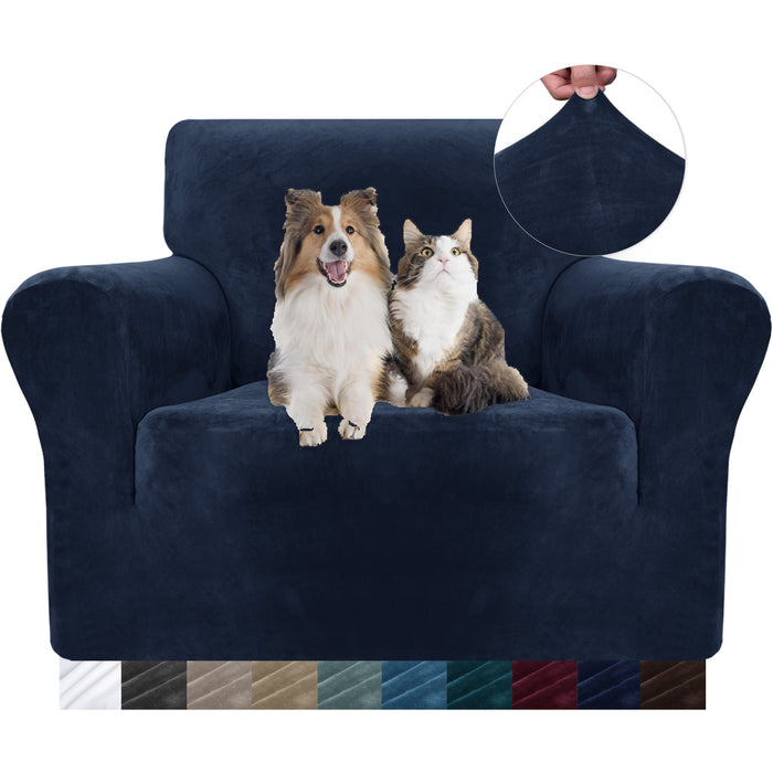 YSTYLE Velvet 1 Seater Sofa Cover with Armrests Stretch Anti Slip