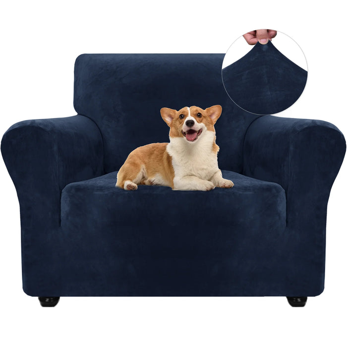 YSTYLE Velvet 1 Seater Sofa Cover with Armrests Stretch Anti Slip-YSTYLE