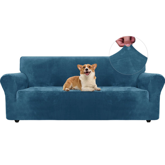 YSTYLE Velvet 3 Seater Sofa Cover with Armrests Stretch Anti Slip-YSTYLE