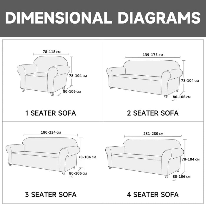 YSTYLE Velvet 4 Seater Sofa Cover with Armrests Stretch Anti Slip-YSTYLE