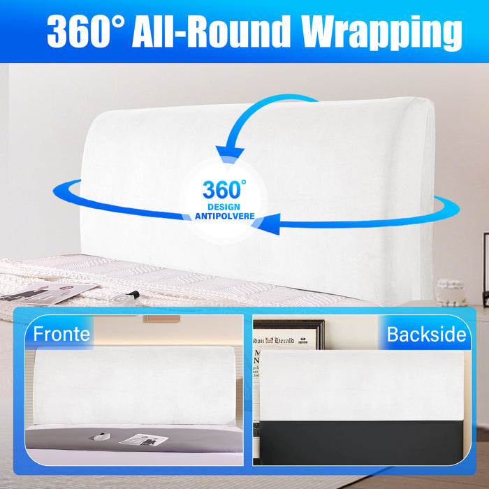 Ystyle Velvet Headboard Cover 200cm Stretch Bed Back Protector-YSTYLE