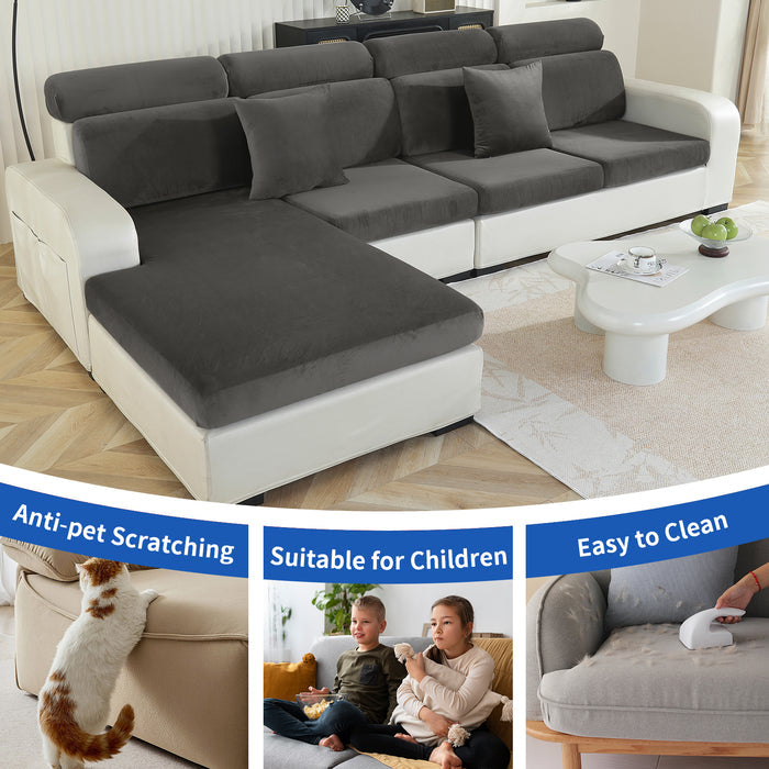 YSTYLE Velvet Stretch Sofa Seat Cover 1 Seater Anti Slip