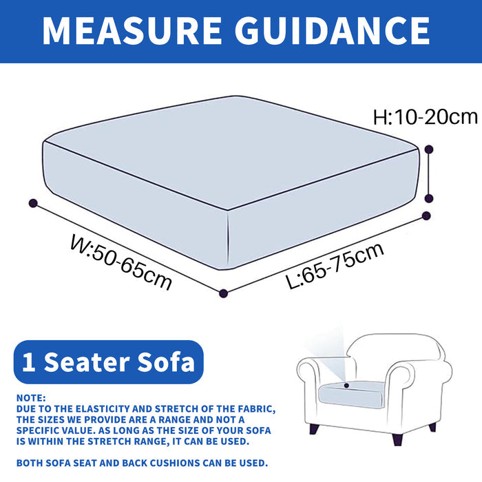 YSTYLE Velvet Stretch Sofa Seat Cover 1 Seater Anti Slip