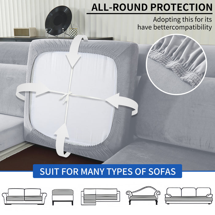 YSTYLE Velvet Stretch Sofa Seat Cover 2 Seater Anti Slip-YSTYLE
