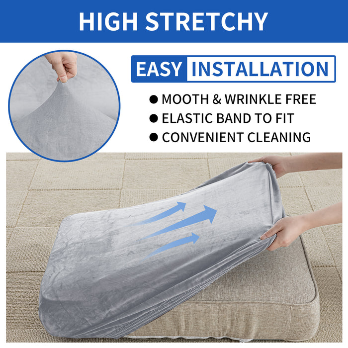 YSTYLE Velvet Stretch Sofa Seat Cover 2 Seater Anti Slip-YSTYLE