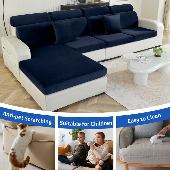 YSTYLE Velvet Stretch Sofa Seat Cover Large 1 Seater Anti Slip-YSTYLE