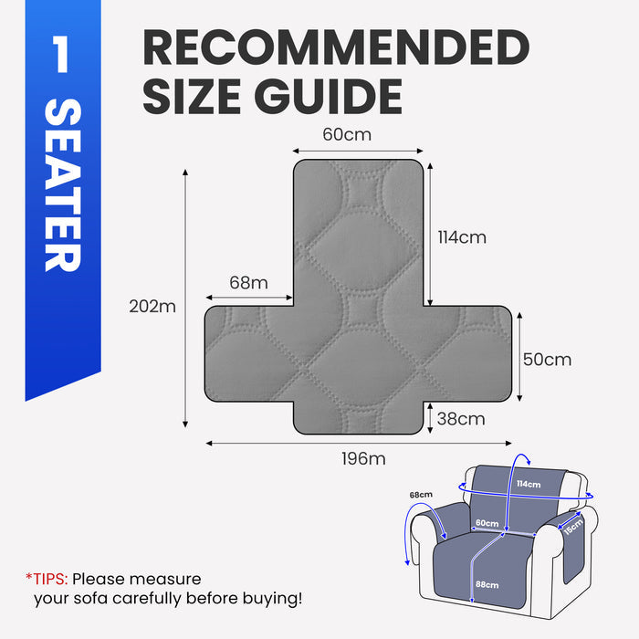 YSTYLE Waterproof 1 Seater Armchair Cover with Pockets Non Slip