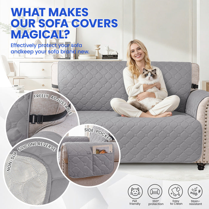YSTYLE Waterproof 1 Seater Armchair Cover with Pockets Non Slip