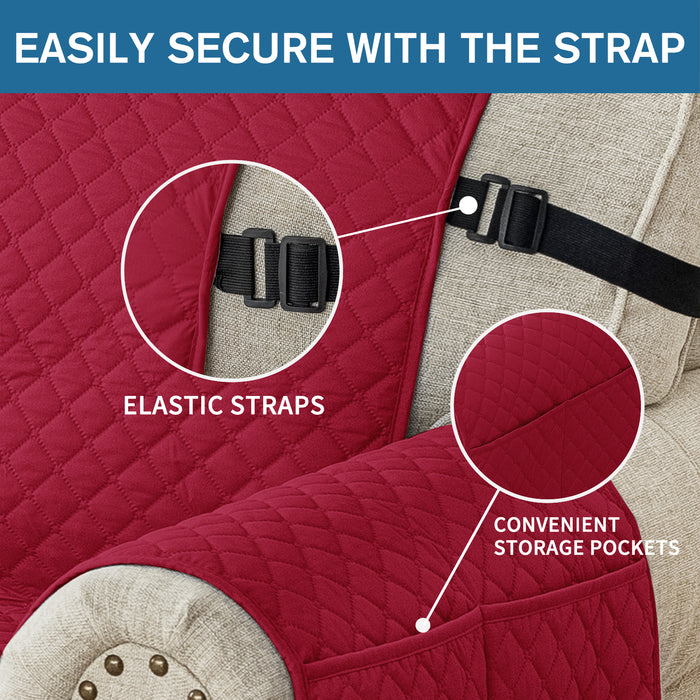 YSTYLE Waterproof 1 Seater Sofa Cover with Side Pockets Anti-Slip