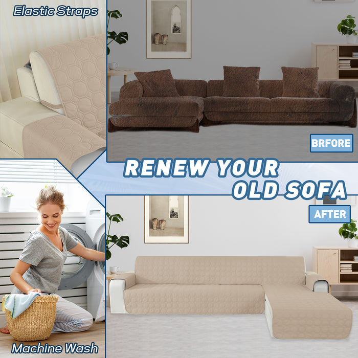 YSTYLE Waterproof 2 Seater Corner Sofa Cover Reversible Peninsula