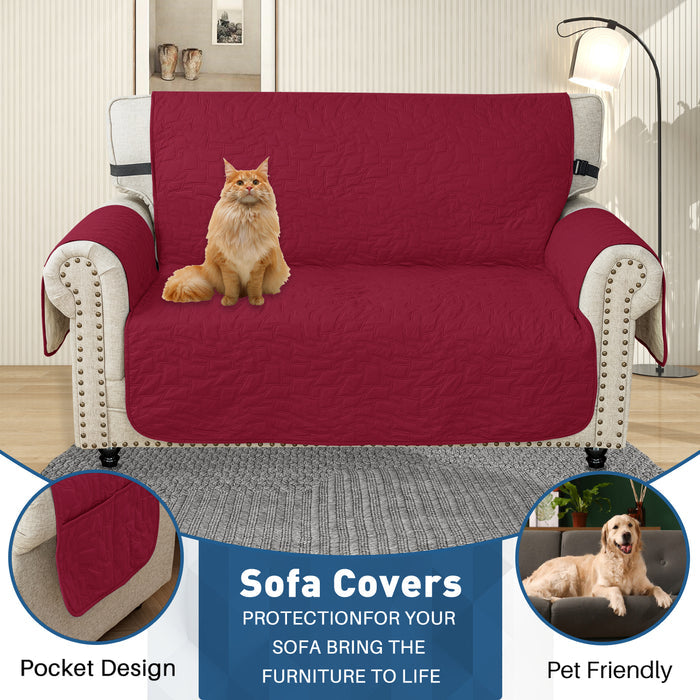 YSTYLE Waterproof 2 Seater Sofa Cover with Armrests Anti-Slip