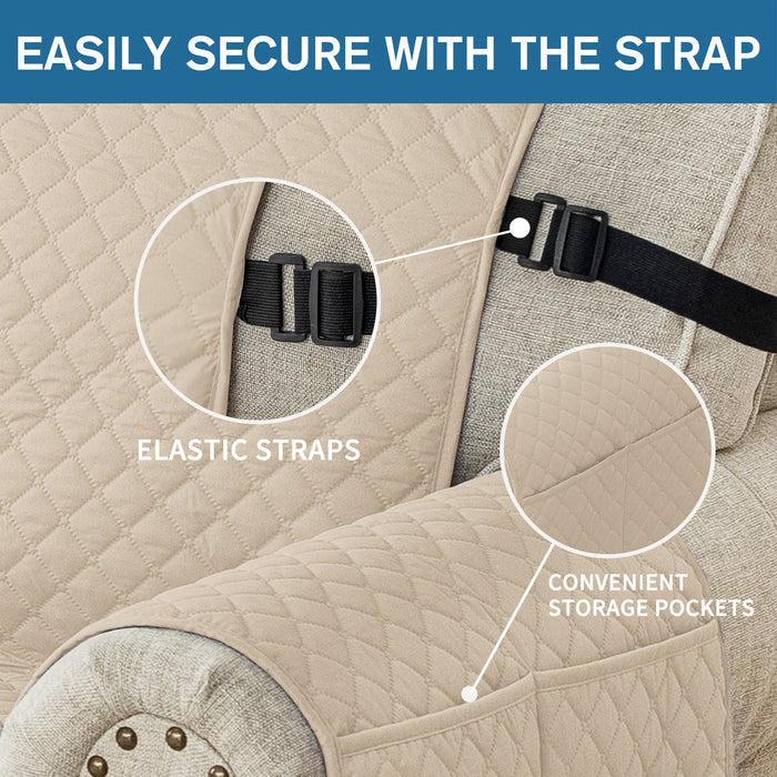 YSTYLE Waterproof 2 Seater Sofa Cover with Armrests Anti-Slip