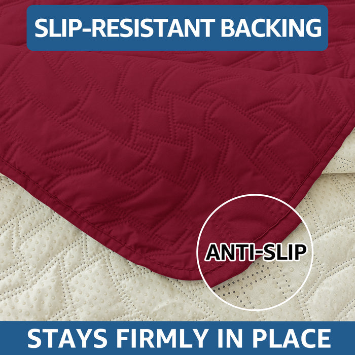 YSTYLE Waterproof 2 Seater Sofa Cover with Armrests Anti-Slip