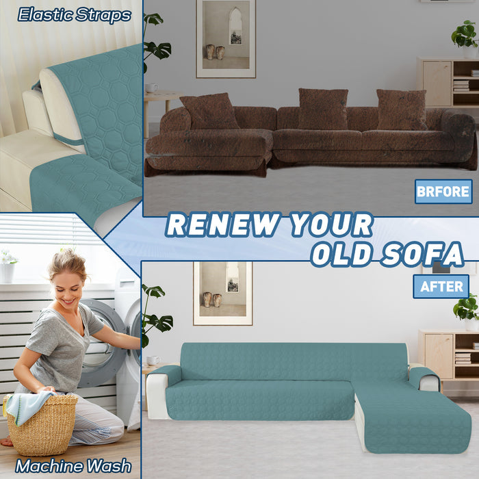 YSTYLE Waterproof 3 Seater Corner Sofa Cover Reversible Peninsula