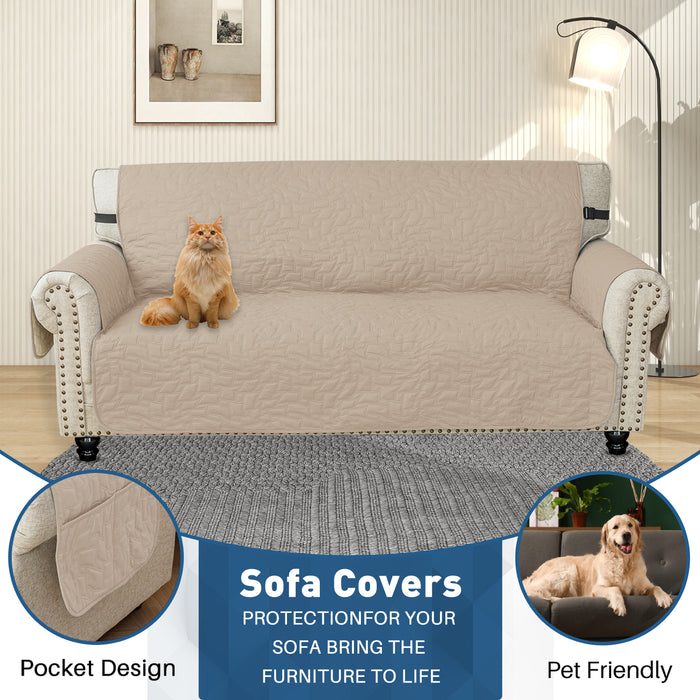 YSTYLE Waterproof 3 Seater Sofa Cover with Armrests Anti-Slip