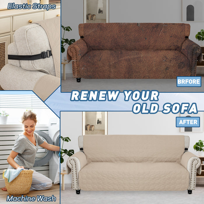 YSTYLE Waterproof 3 Seater Sofa Cover with Armrests Anti-Slip
