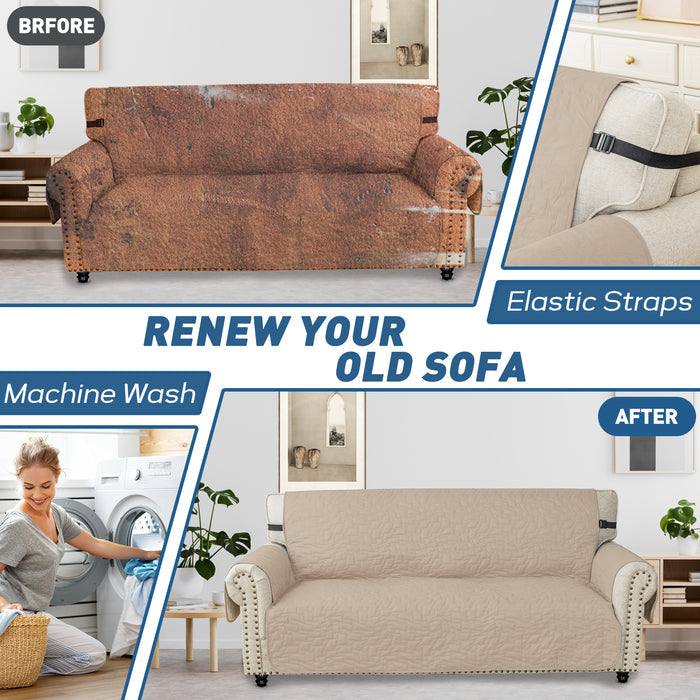 YSTYLE Waterproof 3 Seater Sofa Cover with Armrests Anti-Slip