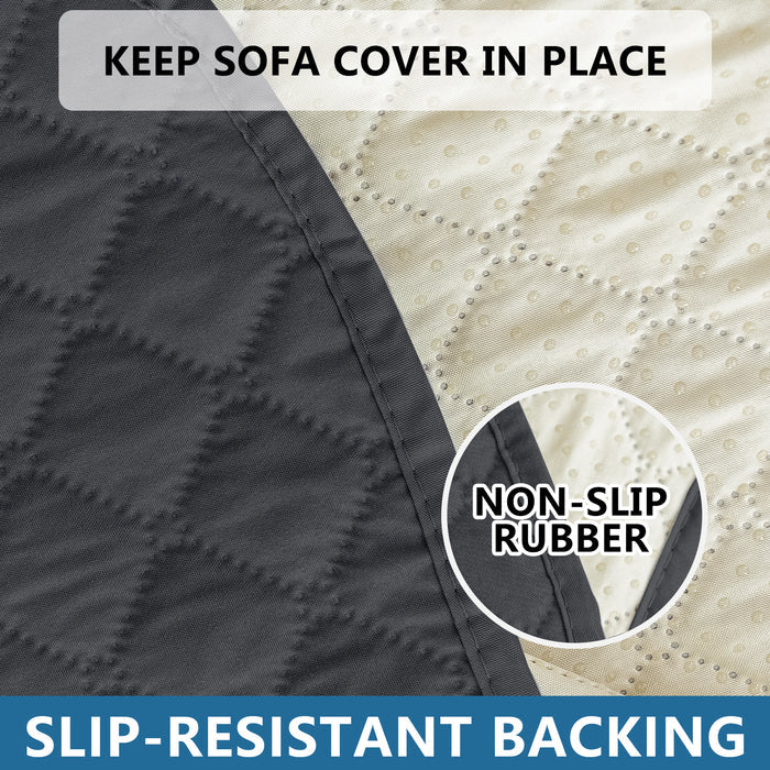 YSTYLE Waterproof 3 Seater Sofa Cover with Armrests Anti-Slip