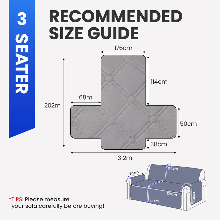 Ystyle Waterproof 3 Seater Sofa Cover with Armrests Side Pockets-YSTYLE