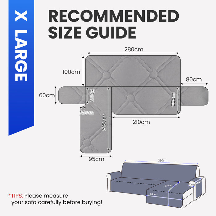Ystyle Waterproof 4 Seater Corner Sofa Cover Reversible 280 cm-YSTYLE